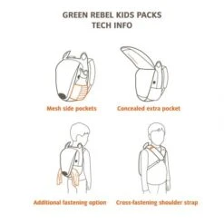 Vaude Green Rebel Kids Stupsi Kinder Rugtas Peanut Butter -Tassen en Pasjes 14311 t 1