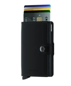 Secrid Mini Wallet Portemonnee Matte Black -Tassen en Pasjes mm black 1 front cards