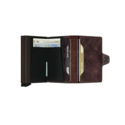 Secrid Twin Wallet Portemonnee Vintage Chocolate -Tassen en Pasjes open t vintage chocolate