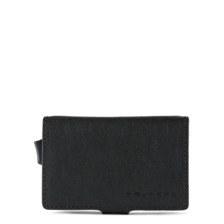 Piquadro Black Square Double Creditcard Case With Sliding System Black 1 Piquadro Black Square Double Creditcard Case With Sliding System Black