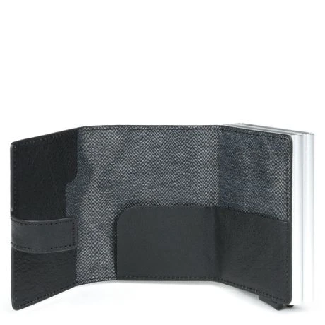 Piquadro Black Square Double Creditcard Case With Sliding System Black 3 Piquadro Black Square Double Creditcard Case With Sliding System Black - Afbeelding 3