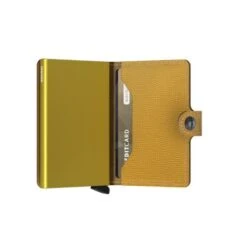 Secrid Mini Wallet Portemonnee Crisple Ochre -Tassen en Pasjes secrid miniwallet crisple ochre semi open