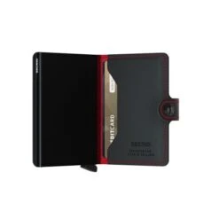 Secrid Mini Wallet Portemonnee Perforated Black-Red -Tassen en Pasjes secrid miniwallet perforated black red semi open