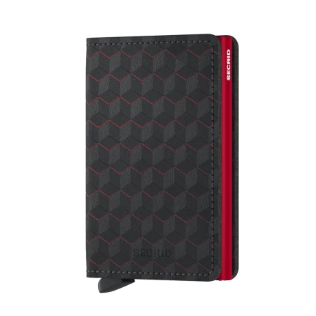 Secrid Slim Wallet Portemonnee Optical Black - Red 1 Secrid Slim Wallet Portemonnee Optical Black - Red