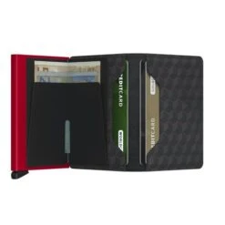 Secrid Mini Wallet Portemonnee Optical Black-Red -Tassen en Pasjes secrid slimwallet optical black red open