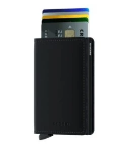 Secrid Slim Wallet Portemonnee Matte Black -Tassen en Pasjes sm black 1 front cards