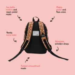 Little Legends Kinderrugzak Vintage Flower -Tassen en Pasjes usp vintage flower achterkant