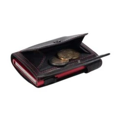 Tony Perotti Furbo Leren Pasjeshouder Met Kleingeldvak Rood / Zwart -Tassen en Pasjes ve 3700rd zw b2